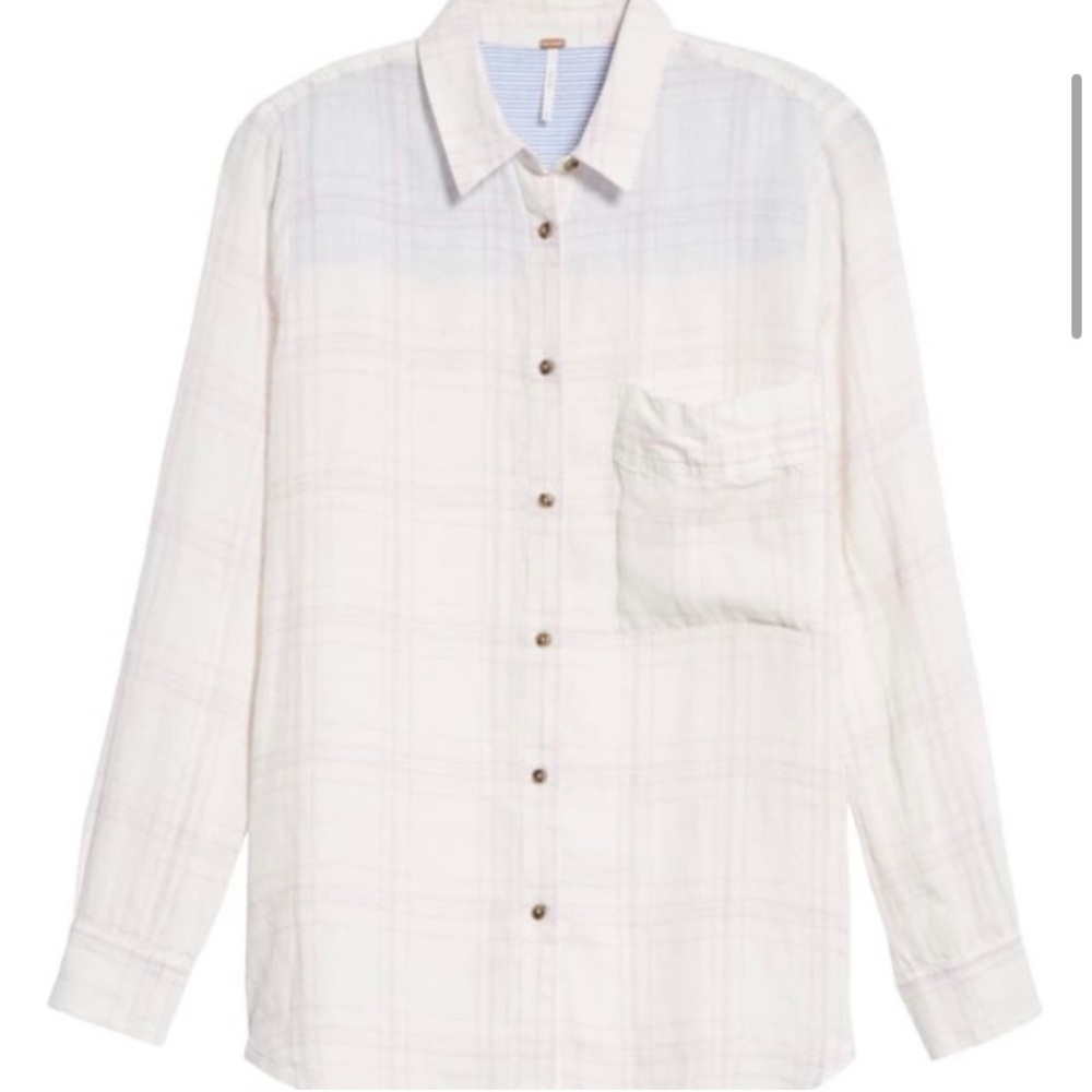 Free People Linen White & Pink
Plaid Shirt Sz M *Almost New*